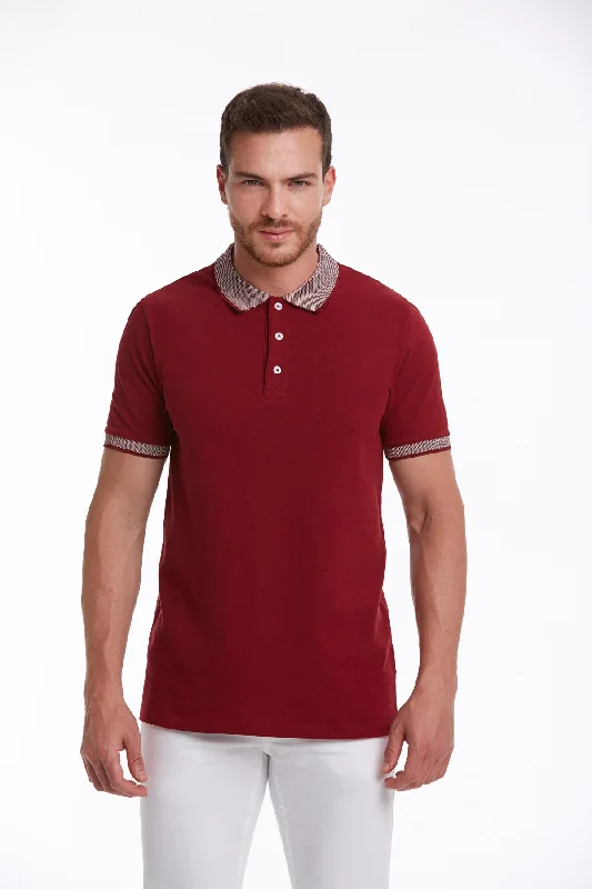 Make Your Weekend Count with Savings Regular Fit Burgundy Basic Cotton Polo T-Shirt