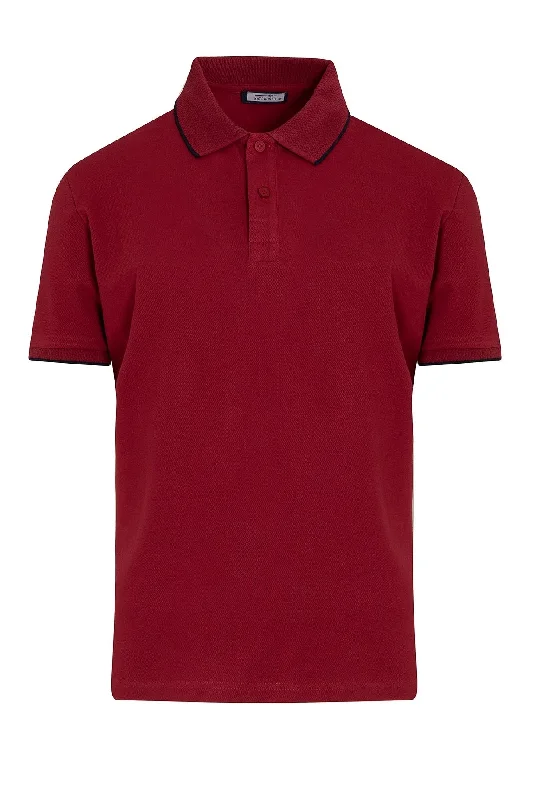Massive Deal Regular Fit Cotton Blend Burgundy Polo T-Shirt