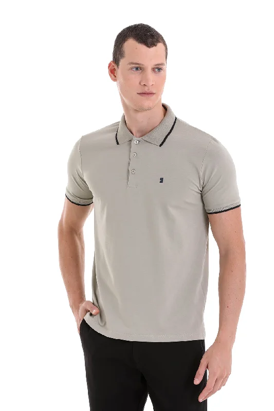 Weekend Discounts to Delight Regular Fit Green Vetiver Basic Cotton Polo T-Shirt