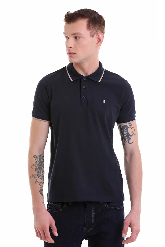 Weekend Savings Spectacular Regular Fit Navy 100% Cotton Polo T-Shirt