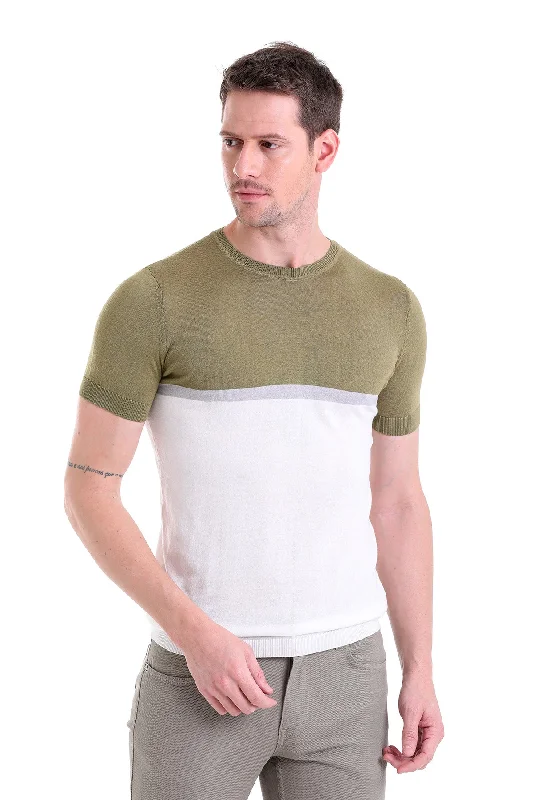 Reduced Price Regular Fit Olive Crew Neck T-Shirt