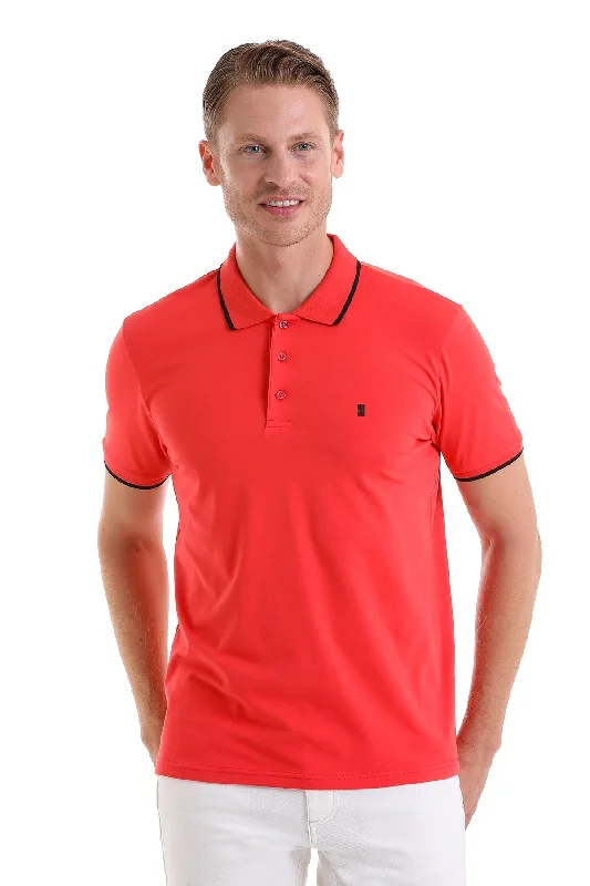 Weekend Deals That Dazzle Regular Fit Pomegranate Flower Basic Cotton Polo T-Shirt