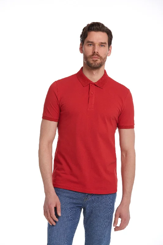 Lowest Price Regular Fit Red Basic Cotton Polo T-Shirt