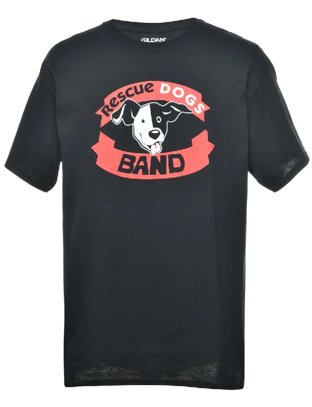 Crazy Deal Rescue Dogs Band Printed T-shirt - L