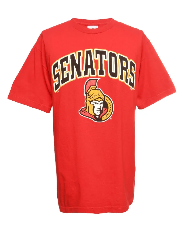 Online Exclusive Senators Printed Red T-shirt - L
