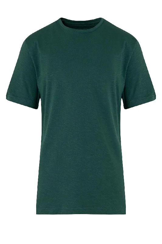 The Best Prices Slim Fit Basic Cotton Green Crew Neck T-Shirt