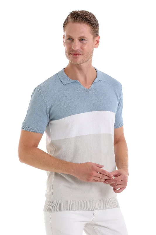 Celebrate the Weekend with Discounts Slim Fit Light Blue Polo T-Shirt