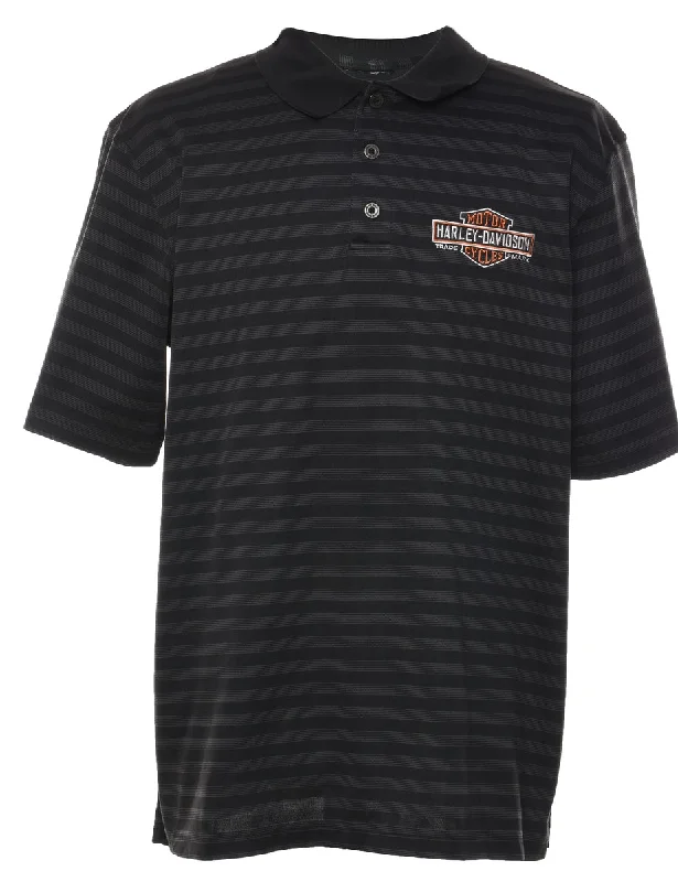 Hot Buy Striped Harley Davidson Polo Shirt - L