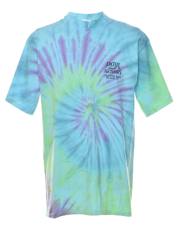 Exclusive Weekend Offers Inside Tie Dye Design Multi-Colour Printed T-shirt - XL