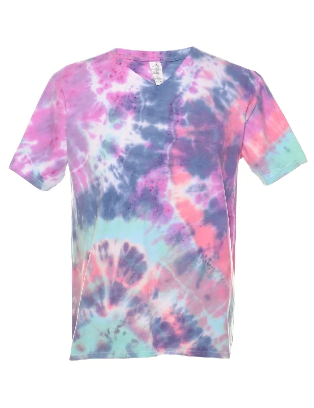Weekend Price Cuts Galore Tie Dye Design Multi-Colour T-Shirt - L