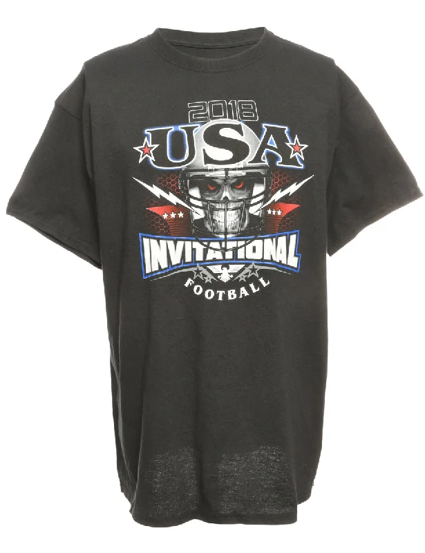 Weekend Deals That Please USA  Invitational Football Sports T-shirt - L