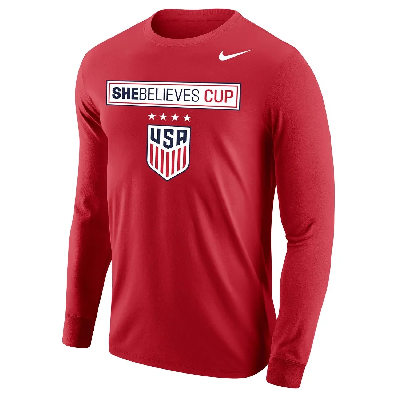 Unisex Nike USWNT SBC Red Long Sleeve Tee