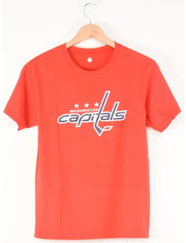 Weekend Discounts to Delight Washington Capitals Printed T-shirt - M