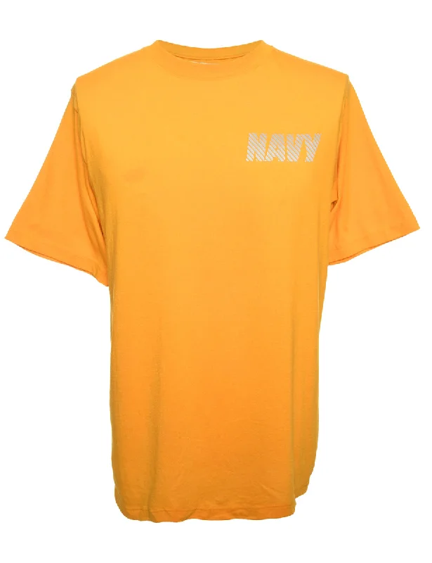 Weekend Discounts to Snag Yellow Printed T-shirt - M